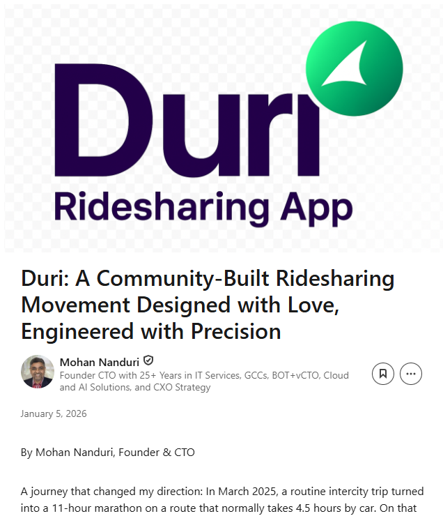 Duri Community-Built Ridesharing Movement – Founder’s Article